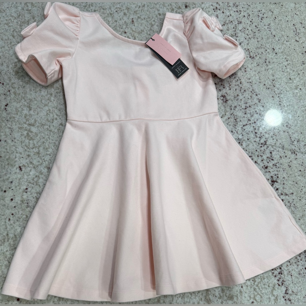 Nwt Janie And Jack Girls Bow Sleeve Ponte Dress